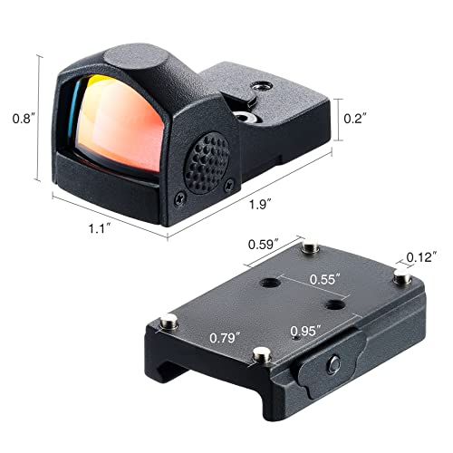 Pinty Pro 3 Moa Red Dot Sight With Built-In Picatinny Weaver Rail Mini Red Dot Reflex Sight #TOP5