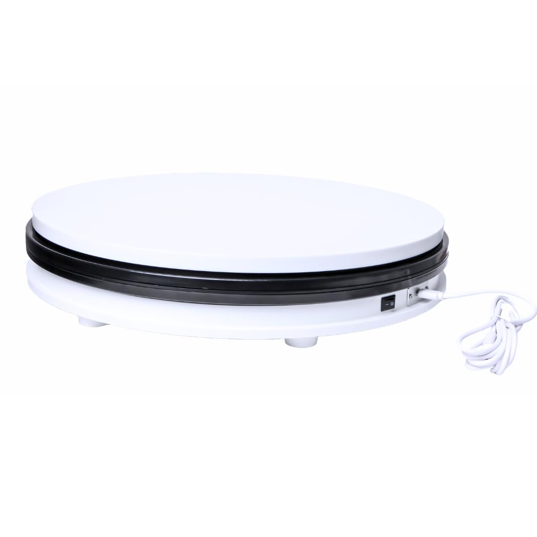 Powerpak NA-350 35cm 3 Step Speed Electric Motorized Turntable Mini Rotating Mirror Display Stand for Jewelry | Payload 40kg, Type-C 4