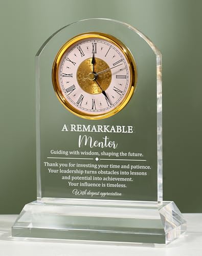 Mentor Gifts for Women & Men – Keepsake Desk Clock, Thank You for Helping Me...