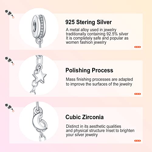 Annmors Charms for Bracelets 925 Sterling Silver Family Friends Angle Love Heart Dangle for Women Bracelet & Necklace Pendant4