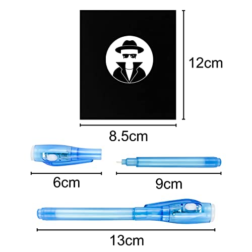 Gvolatee 18 Stück Zauberstifte Kinder UV Licht, Stift mit 18 Notizbuch, Geheimstift, Unsichtbar zum Schreiben Geheimer Nachrichten, Gastgeschenke, Mitgebsel, Kindergeburtstag