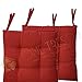 Home Tresor - Coprisedie Cuscini Sedie Cucina Set da 2 | Cuscini Sedia da Giardino, Sala Pranzo 2 Pezzi per Interni ed Esterni Morbida Imbottitura Confortevole 6 Cm. (Rosso)
