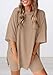 PRETTYGARDEN Women's Two Piece Lounge Set 2025 Summer Casual Oversized Shirts Biker Shorts Matching Airport Travel Outfit (Khaki,Medium)