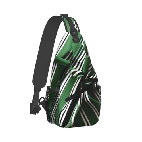 Sac à bandoulière pour la randonnée quotidienne : style à rayures vertes homme - 2