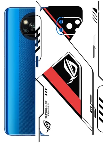 Image of AtOdds - Full Body Back Screen Guard Protector Film - Lamination Wrap Skin Sticker Compatible with Poco X3 PRO | Scratchproof Matte Finish (RogRed)