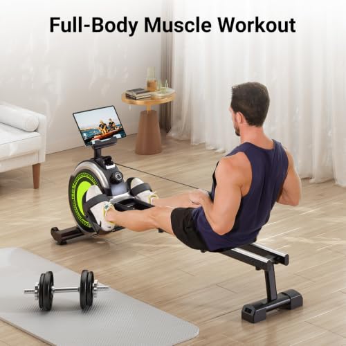 Image of Dripex Rowing Machines for Home, Upgraded Rowing Machine Magnetic Rower, Max 360 LBS, 16 Levels of Workout Resistance, Dual Slide Rail, App Compatible, LCD Monitor, Row Machine for Gym Exercise