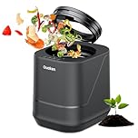 Ouaken 4L Electric Composter for Kitchen, Smart Countertop Compost Bin, Odorless | Low-Noise | Auto-Cleaning | Turn Food Waste into Fertilizer, Indoor Food Waste Compost Machine, Black