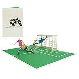 Pop Up Karte Fußball, Geburtstag Glückwunschkarte, handgefertigte Grußkarte mit 3D Fußballspiele - SWEETPOPUP 166