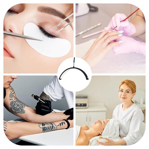 Image of Neoglint 18 inch Half Moon Light with Wheels, Rolling Lash Light for Eyelash Extensions, Dimmable LED Floor Lamp for Esthetician Nail Tech Tattoo Artists, 3200K-6500K Moon Lamp | 192 LEDs with CRI≥95, 3200K-6500K Dimmable Light, 360 Swivel Wheels, Flexible Gooseneck with Height Adjustment