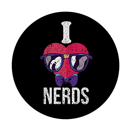 I Love Nerds Shirt For Women I Love Nerds Shirt Youth Nerds PopSockets Swappable PopGrip, Black - Image 3