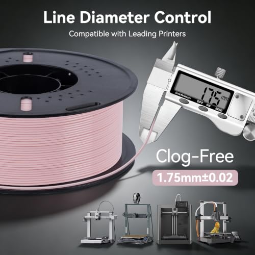 Image of Kingroon PETG 3D Printer Filament, High Strength, Low Warping, Odorless, Dimensional Accuracy + /- 0.02 mm, 1kg Spool(2.2lbs), 1.75 mm, Pink