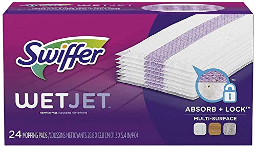 Swiffer Wetjet Hardwood Mop Pad Refills for Floor Mopping and Cleaning, All Purpose Multi Surface Floor Cleaning Product, 24 Count, 1 Pack