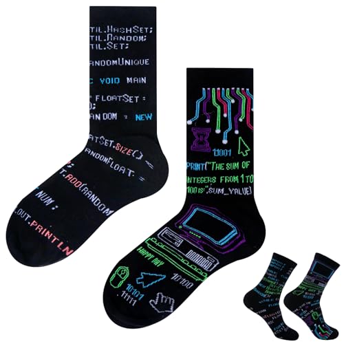 Belillpipi Programmierer Geschenke -Lustige Programmierer Socken Herren Damen 36-45,Funny Baumwolle Informatiker Socken,Informatiker Geschenke für Männer Frauen Geburtstagsgeschenk...