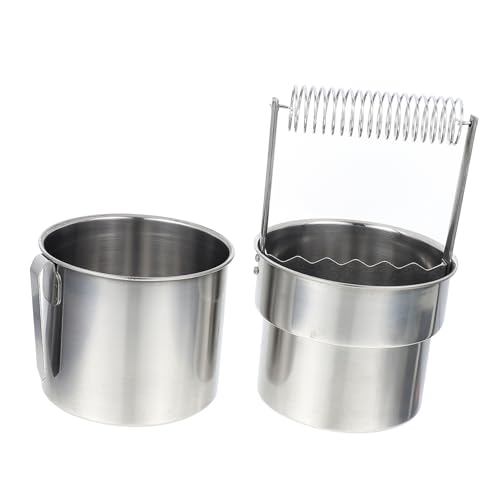 BEBEMOKO Seau De Nettoyage pour Pinceaux Acier Inoxydable Portable Et Léger pour Peinture à Huile Fournitures Art pour Artistes Et Écoles
