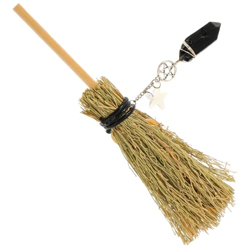 HOMOCONO Decorative Halloween Broom Pendant Mini Broom Ornament Wicca for Home Decor