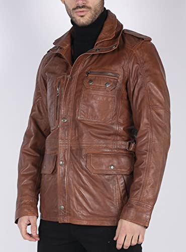 TruClothing Men's Trenchcoat Jacket Outwear Windproof Winter Parka Military Real Leather Jackets Coat3