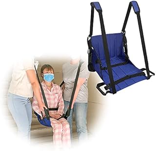 Patient Lift Aid Stair Transfer Boards for Wheelchair User Slide Transfer Belts for Lifting Seniors, Elderly, Handicap Medical Devices for Home Use(6 Handles+2 Shoulder Straps)