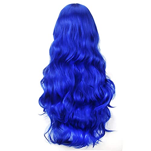 Colorfulpanda 32" 80cm Long Blue Curly Full Wavy Hair Wig Anime Cosplay Halloween Costume Party Synthetic Wigs for Women Girls Bright Blue - Image 3