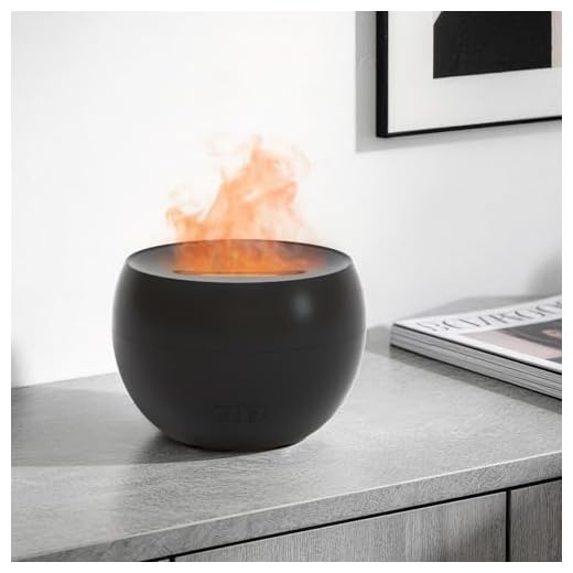 SALKING Aroma Diffuser Flammeneffekt, Aromatherapie Diffusor für ätherische Öle, Duftöldiffusoren Raumbefeuchter, LED Warmlicht Duftdiffusor für Baby, Zuhause Büro oder Yoga(Schwarz)