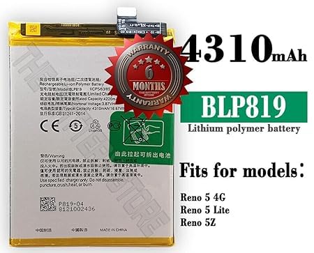 Image of Original BLP819 Battery for Oppo A57 / 5 4G / 5 LITE / 5Z Battery with 6 Month Warranty **** (G00204)