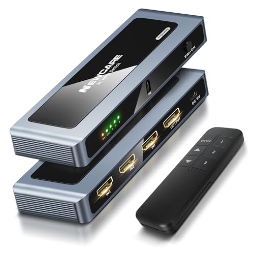 Image of NEWCARE HDMI 2.1 Switch 3 in 1 Out 4K@120Hz, Aluminum 3 Ports HDMI Switcher Splitter with Remote, Supports 8K@60Hz 48Gbps HDR10+ 3D Dolby VRR HDCP 2.3 for TV PS5 Xbox Laptop Projector