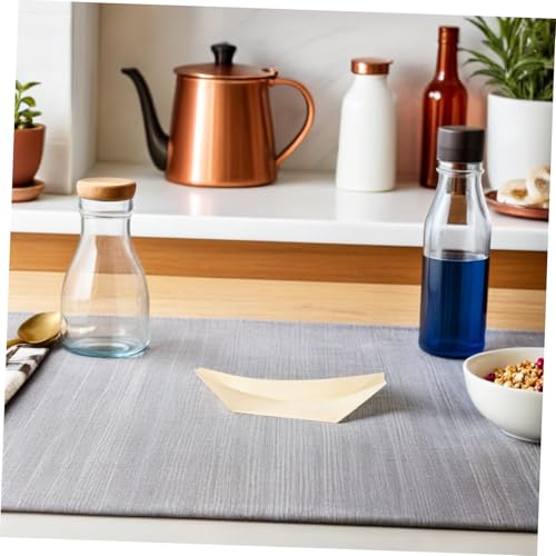 Platos desechables de madera para sushi 100pcs miniatura 7