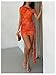 MakeMeChic Women's Off The Shoulder Asymmetrical Mini Dress Y2k Bodycon Cocktail Mesh Dresses Orange Small
