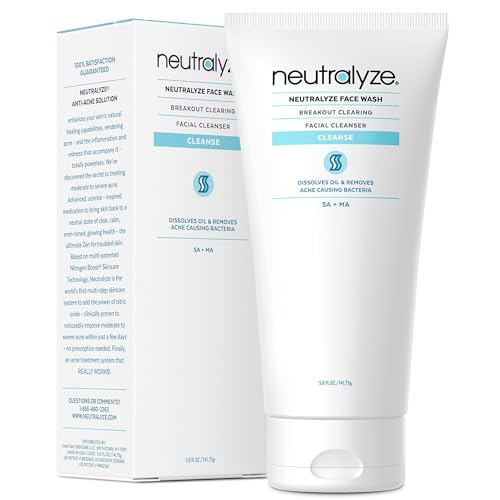 Neutralyze Mandelic Acid Face Wash for Acne-Prone Skin 2% Salicylic Acid Daily Cleanser with DuoClear System Fragrance-Free Sulfate-Free for Sensitive & Combination Skin Step 1 (5 fl oz)