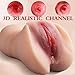 2 in 1 Male Masturbator with Triple Sandwich Soft Fat，Adult Sex Toys with 3D Realistic Textured Pocket Pussy and Tight Anus Pocket Pussy Sex Toys for Men