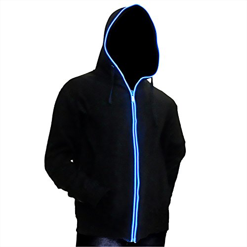 Ucult LED-Hoodie blau Zip-Hoodie Kapuzenjacke Zipper (M)