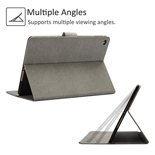 Dteck Butterfly Case For Apple Ipad Tablet (Include 6Th Generation 2018 /Ipad 5Th Generation 2017 /Air 2 2014 /Air 2013, 9.7-Inch), Slim Lightweight Leather Wallet Flip Cover With Stylus Pen (Gray) #TOP2