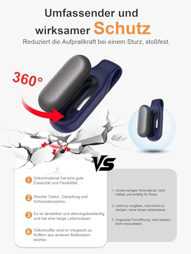 Silikon-Clip-Hülle für PLAUD NotePin VoiceRecorder, daunke Kompatibel mit PLAUD NotePin Voice Recorder Clip-Hülle, Kratzfest, stoßfest, wasserdicht, blau