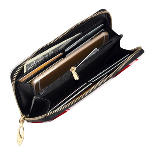 Hearts Wallet for Men Women Long Purse Leather Clutch Large Business Handbag Travel Phone Holder Credit Card Holder Money Case with Zipper Leather Wallets Gift4