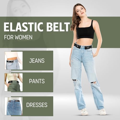 Image of Homeaura Buckle-Free Elastic Belt for Women & Men | Adjustable Invisible Waist Belt for Jeans, Dresses, Pants | No Buckle Strap for Comfort Fit & Style