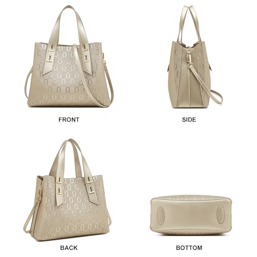 Image of LAORENTOU Women Crossbody Handbags Genuine Leather Satchel Handbags for Women Top-handle Shoulder Tote Purses