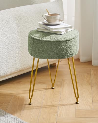 IBUYKE-Teddy-Velvet-Round-Footrest-Stool-Ottoman-Makeup-Vanity-Stool-Side-Table-Velvet-Dressing-Table-Seat-Pouf-Couch-Stool-for-Living-Room-Bedroom-Light-Green-WBD009D IBUYKE Teddy Velvet Round Footrest Stool Ottoman Makeup Vanity Stool Side Table Velvet Dressing Table Seat Pouf Couch Stool for Living Room Bedroom Light Green WBD009D