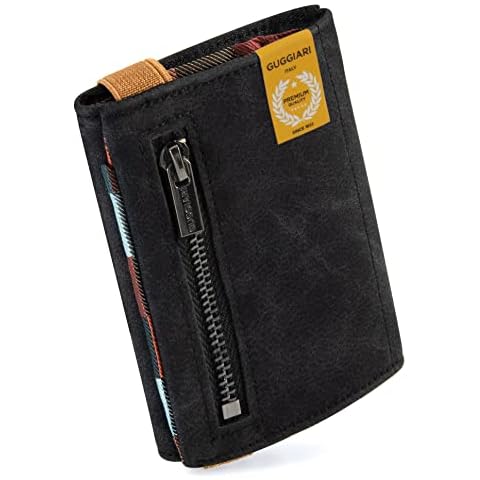 GUGGIARI® Cartera Hombre Cuero con Monedero, Billetera y Tarjetero RFID Antirrobo Cover