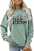 Jtvznmi Country Music Shirt for Women Train Station Sarcastic Crewneck Sweatshirt Boho Cowgirl Vintage Western Pullover Tops Light Green