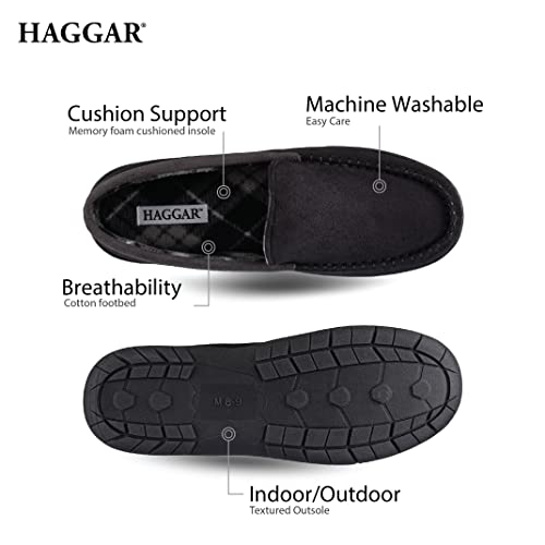Haggar Men's Closed-Back Memory Foam Venetian Slipper House Shoe-Indoor/Outdoor Sole3