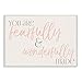 Stupell Industries Fearfully Wonderfully Made Pink Typography Wall Plaque Art, 10 x 0.5 x 15, Proudly Made in USA