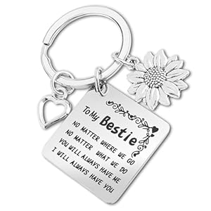 Best Friend Keychain, Best Friend Keyring Gifts for Women Friendship Gifts for Female Bff Sister Bestie True Friends Long Distance Graduation Gift for Her Birthday Christmas Halloween