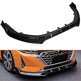 Compatible with Nissan Sentra Sedan All Models 2024 2025 Front Bumper Lip 3PCS Front Splitter Painted Glossy Black, Automotive Front Lower Chin Lip Air Dams Exterior Body Kits