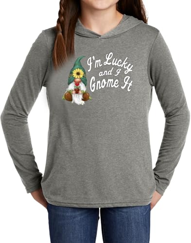 St Patricks Day Lucky Gnome Kids Long Sleeve Hoodie