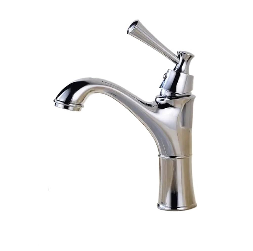 Robinet de lavabo en laiton chromé et design d'art pour salle de bains moderne