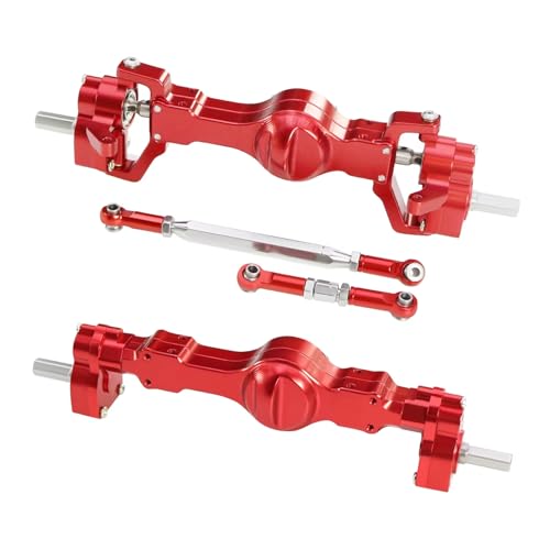 RC�t�����g���A�A�N�X���Z�b�g For WPL C14 C24 B14 B24 B16 B36 C64 C64-1 1/16 C74-1 1/10 CNC�A���~�t�����g���A�|�[�^���A�N�X���Z�b�g�R���v���[�g�A�N�X��RC�J�[�p(Red,1set)