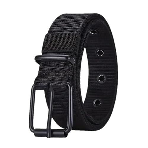 Men's Durable Nylon Canvas Belt With Prong Buckle Work Belt For Everyday Wear