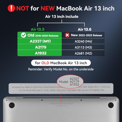 Image of EooCoo Clear Case for Apple MacBook Air M1 13 inch Cover 2018-2021