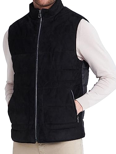 Image of Bigardini Men's Puffer Vest - Genuine Lambskin Leather Padded Outdoor Vest