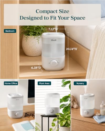 Levoit Top Fill Humidifiers for Bedroom, 2.5L Tank for Large Room, 25dB - Image 5