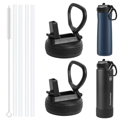 UWSTE 2Pack Straw Lid Compatible with ThermoFlask 18OZ/24OZ/32OZ/40OZ/64OZ Water Bottle Replacement Lid Fits Contigo Simple Modern wide mouth bottle Leak Proof and Spill Proof Easy to Carry